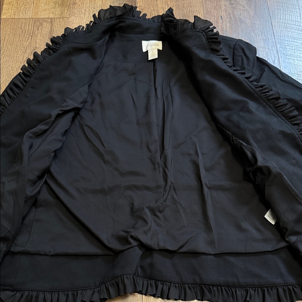Chico's Black Ruffled Blazer - Picture 9 of 12